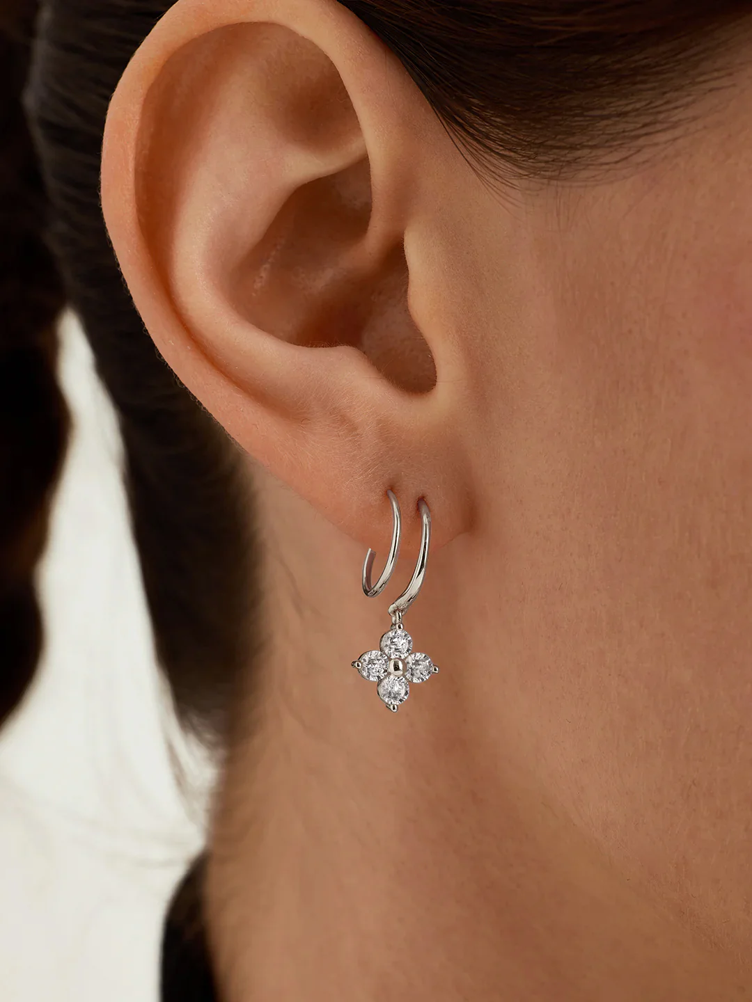 Sapphire Cluster Double Hoops