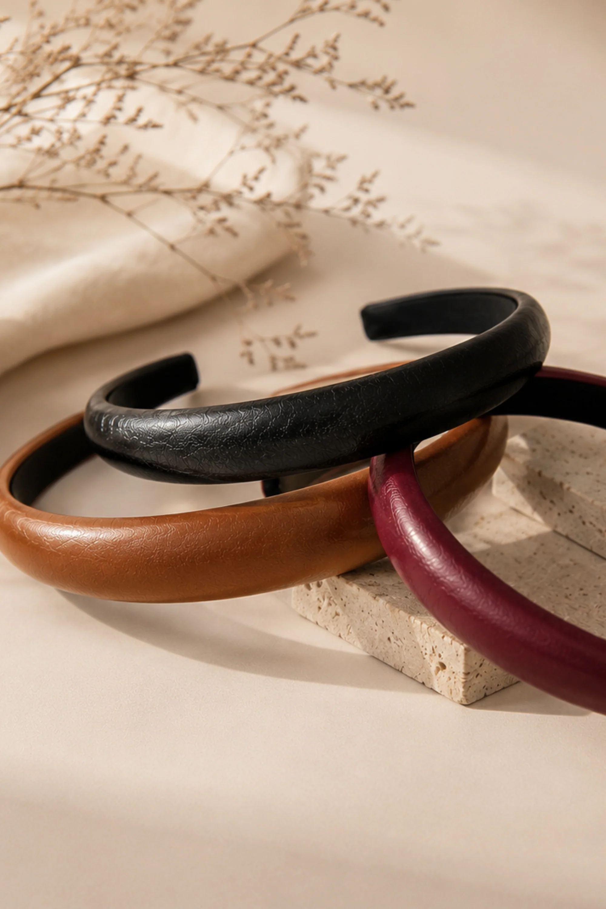 Soft Padded Faux Leather Hairbands