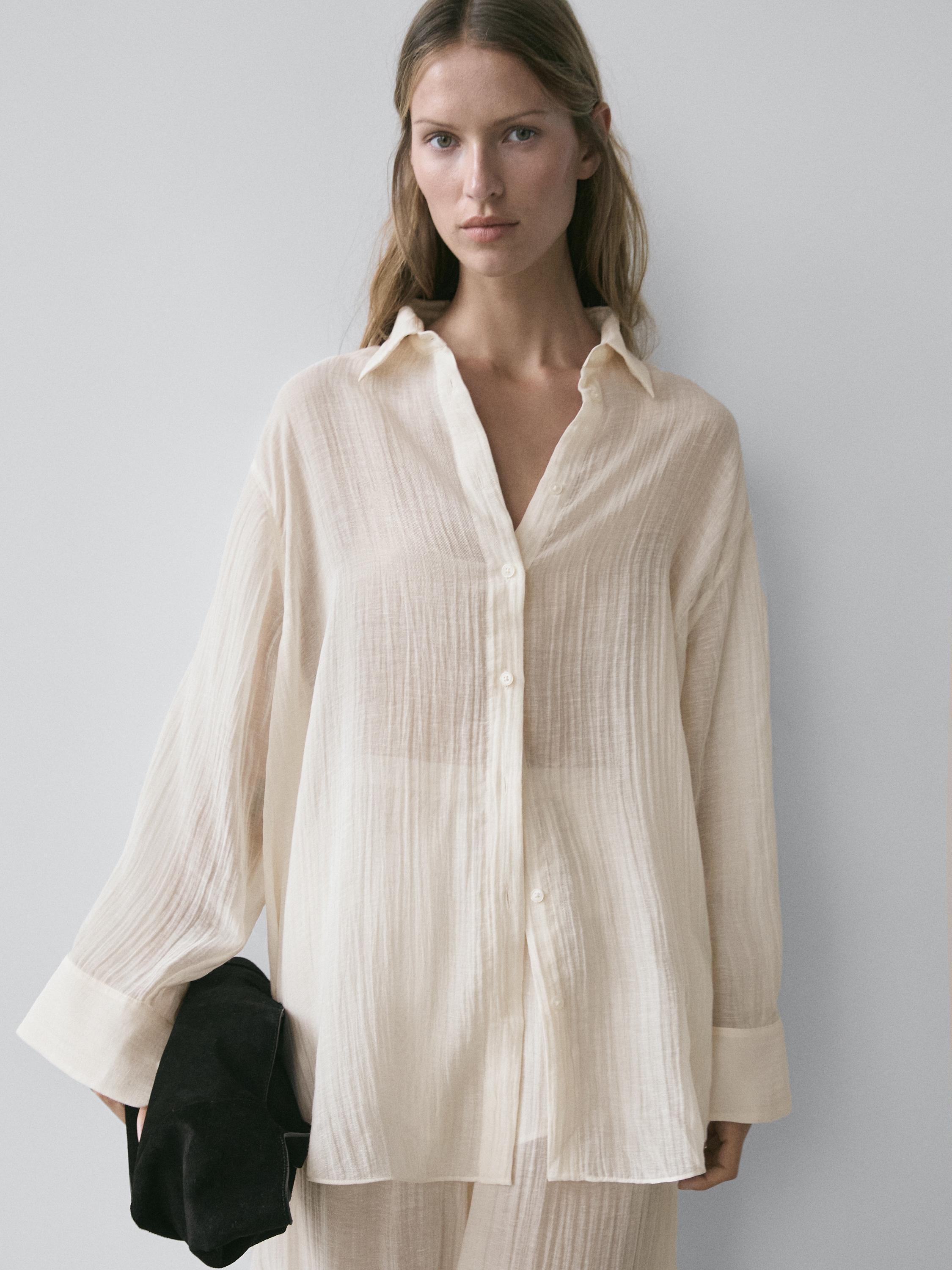 Camisa fluida detalle plisado