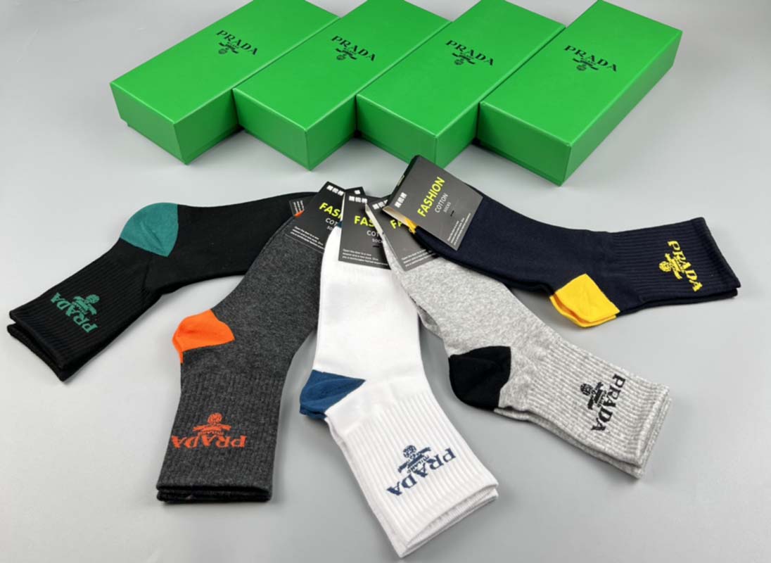 Set of 5 Pairs of Cotton Breathable Crew Socks WZ-924000263