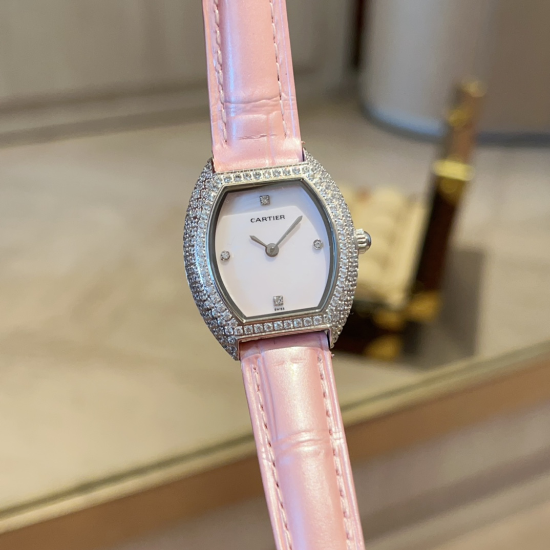 Carti Mini Lady Watch Tonneau 33mm*28mm Pink