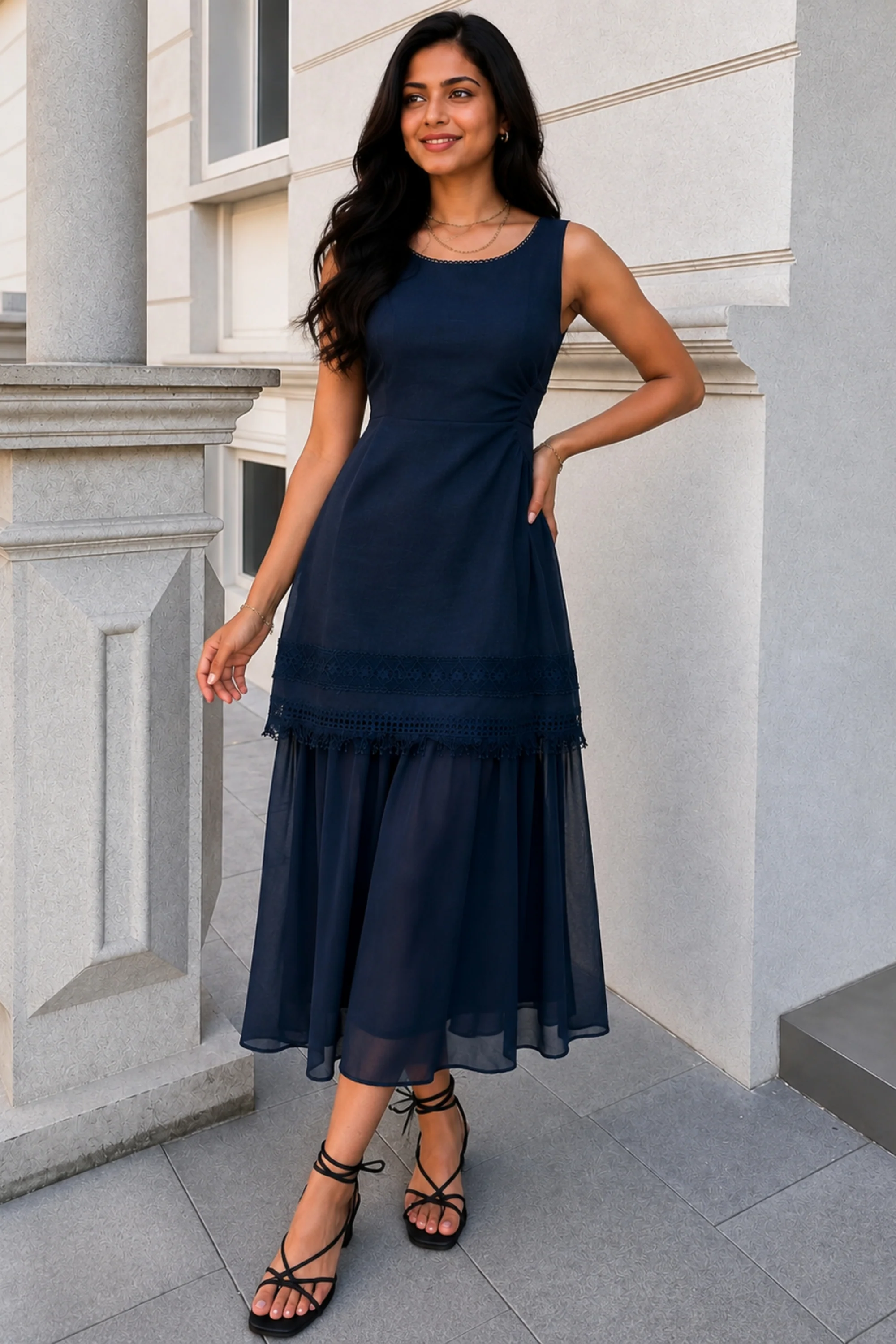 Angelic Navy Blue Dress