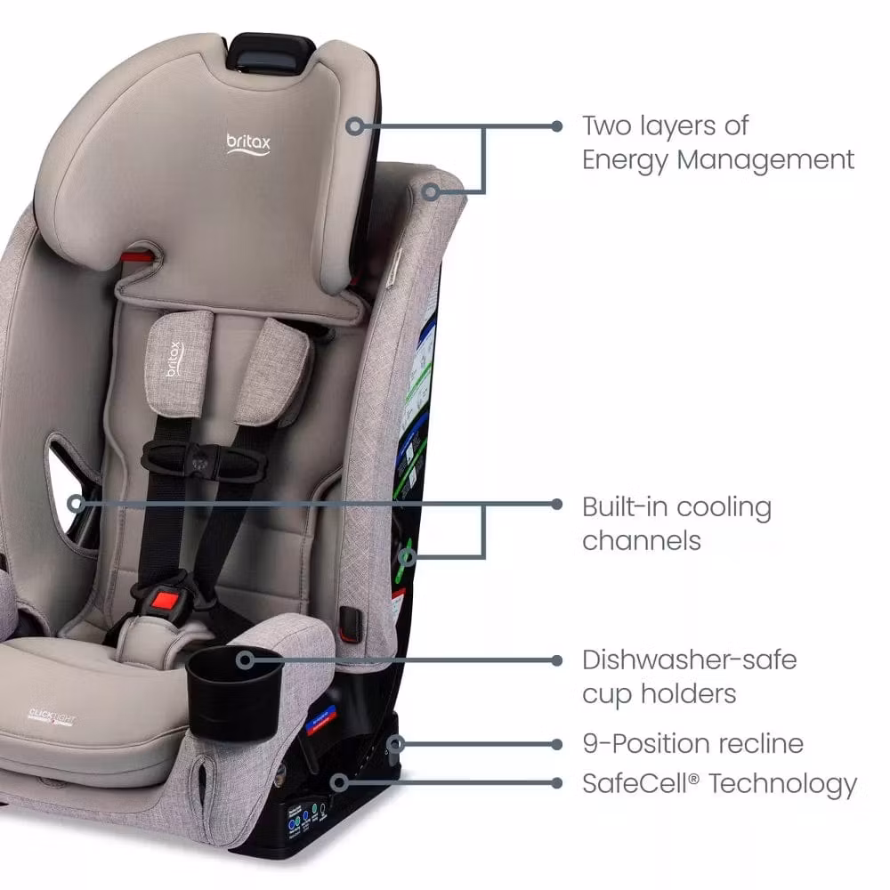 Britax One4Life Slim ClickTight All-in-One Convertible Car Seat, SpaceSaver Design - Parchment