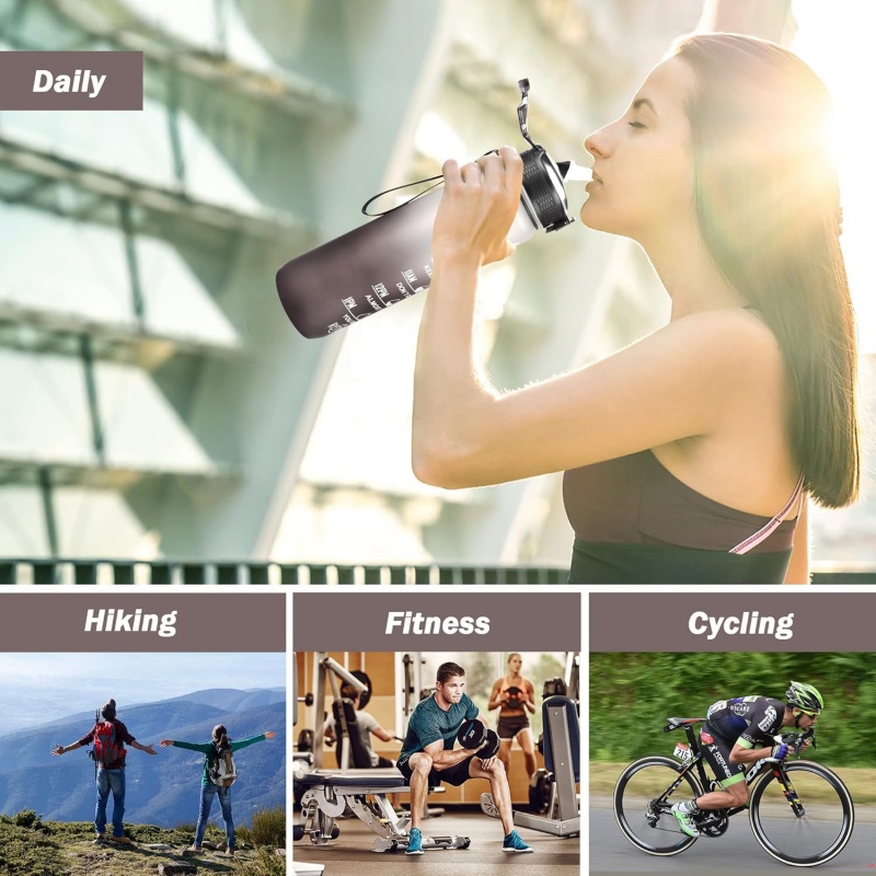 THERMOCLOUD Motivational Water Bottle with Time Marker