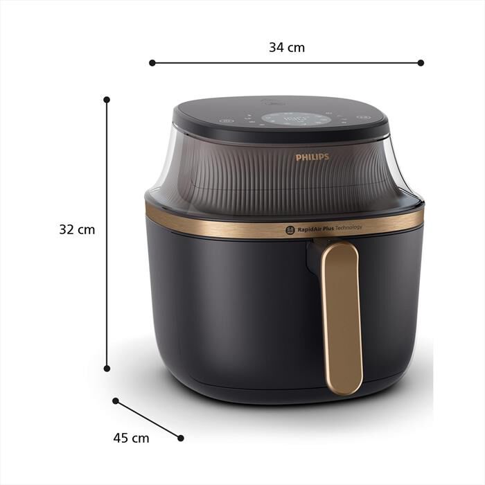 PHILIPS - Friggitrice ad aria AIRFRYER SERIE 3000 NA342/00-Nero