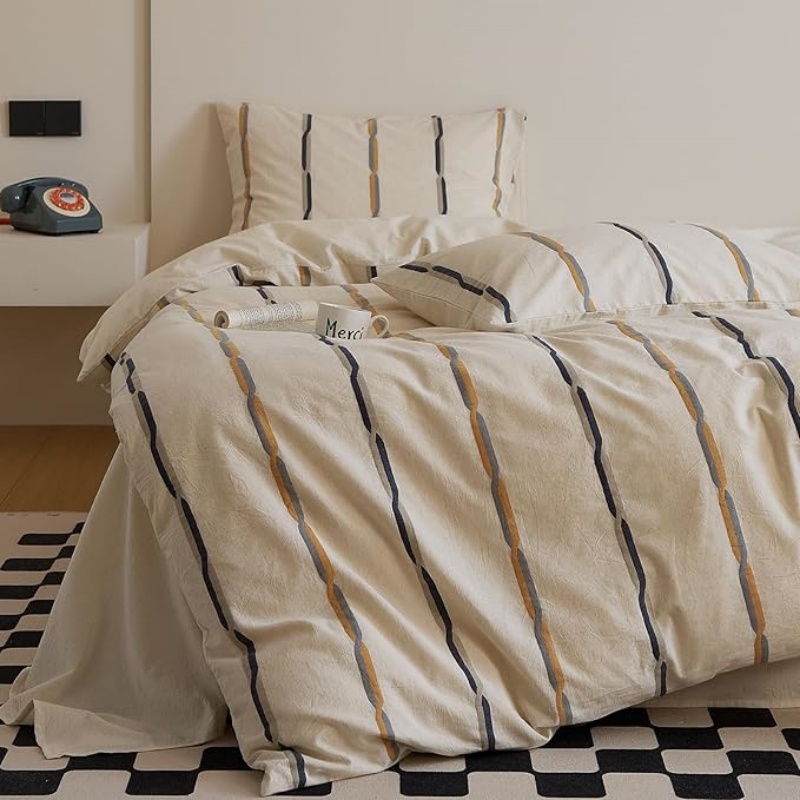 Cotton Linen Jacquard Duvet Cover Set