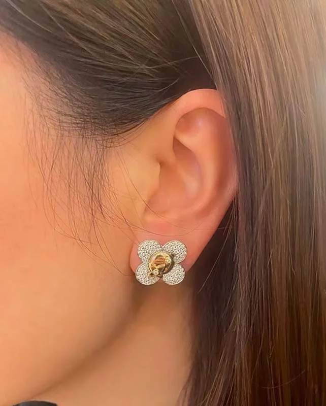 Stone-set Flowers Earrings ED-931334