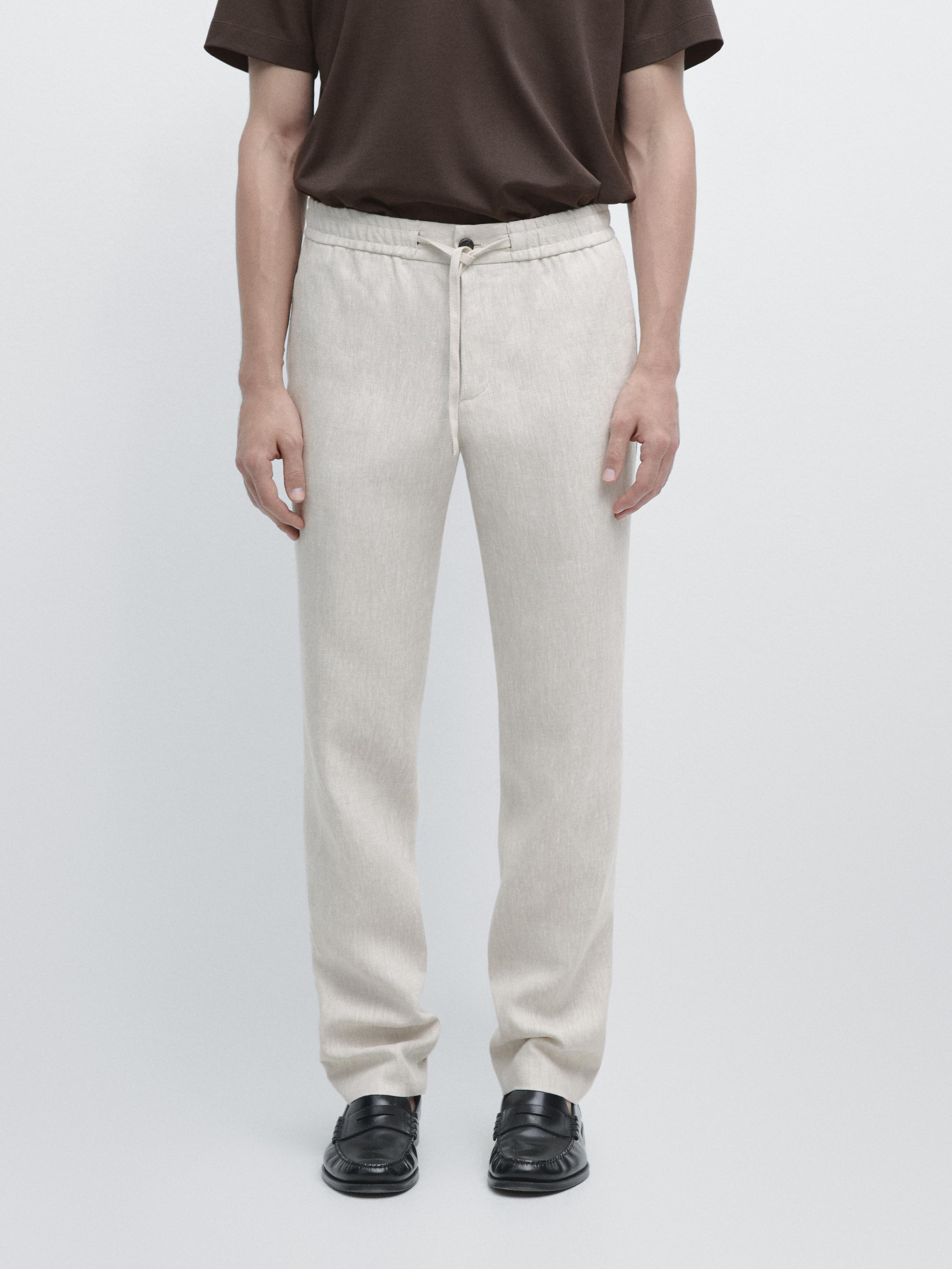 Pantalón jogger fit lino