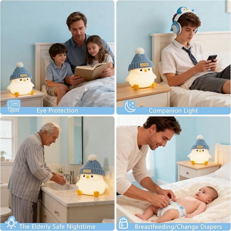 Penguin Lamp with Knit Hat