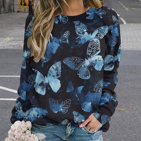 AERLEN Women's Cat Butterfly Sweatshirts