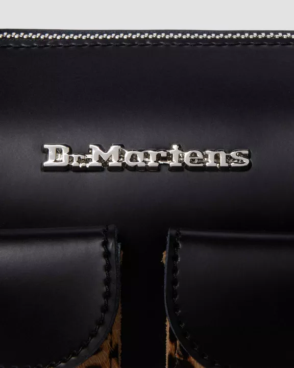 Leopard Print Hair-On Top Handle Bag