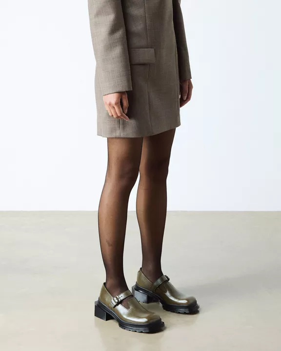 Maybole Mary Jane Square Toe Leather Shoes