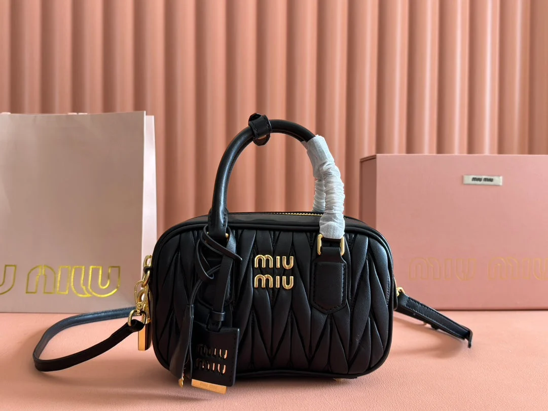 Miu Miu Arcadi Matelassé Leather Bag, Small, 8 Colors