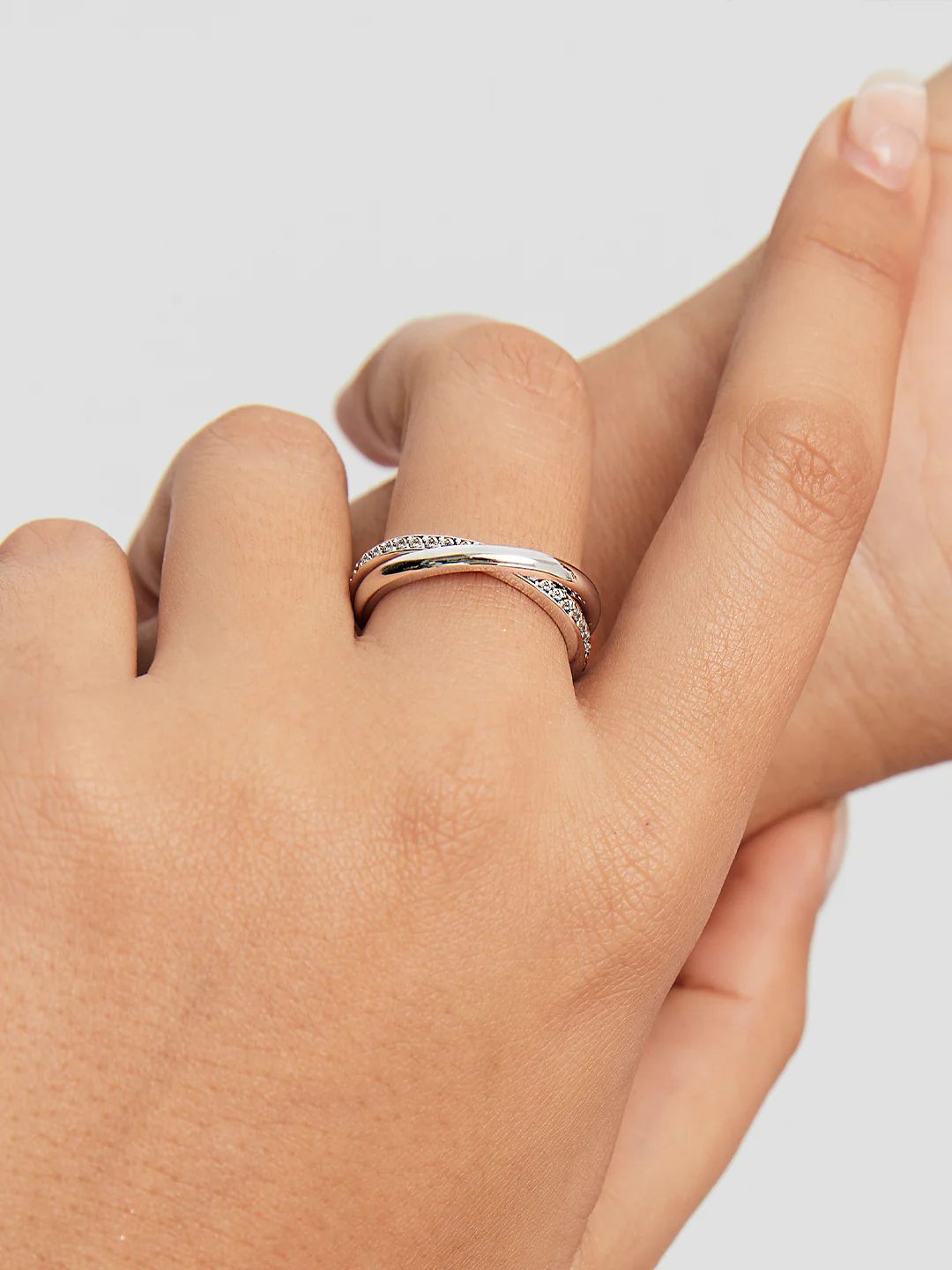 Pave Duo Crossover Ring