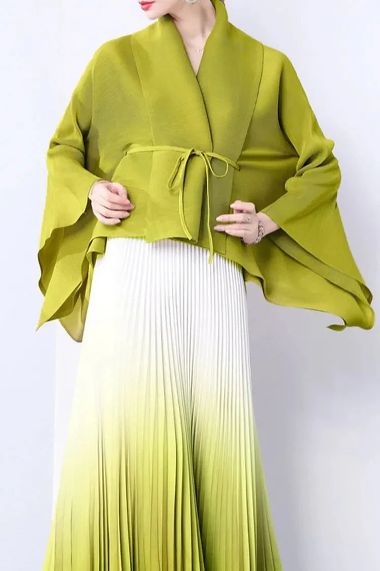 Elegant Pleated Skirt Two-Piece Set