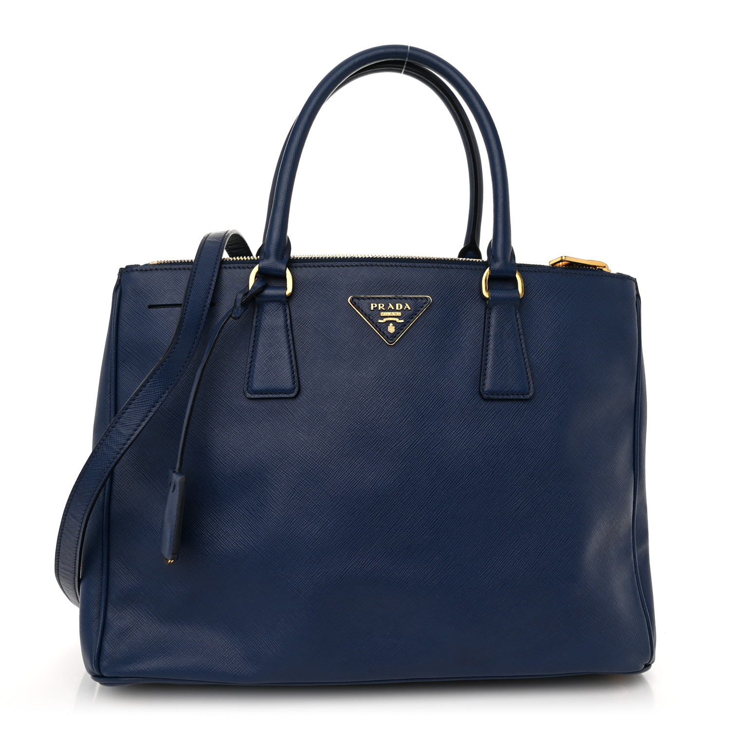 Saffiano Medium Galleria Double Zip Tote Bluette
