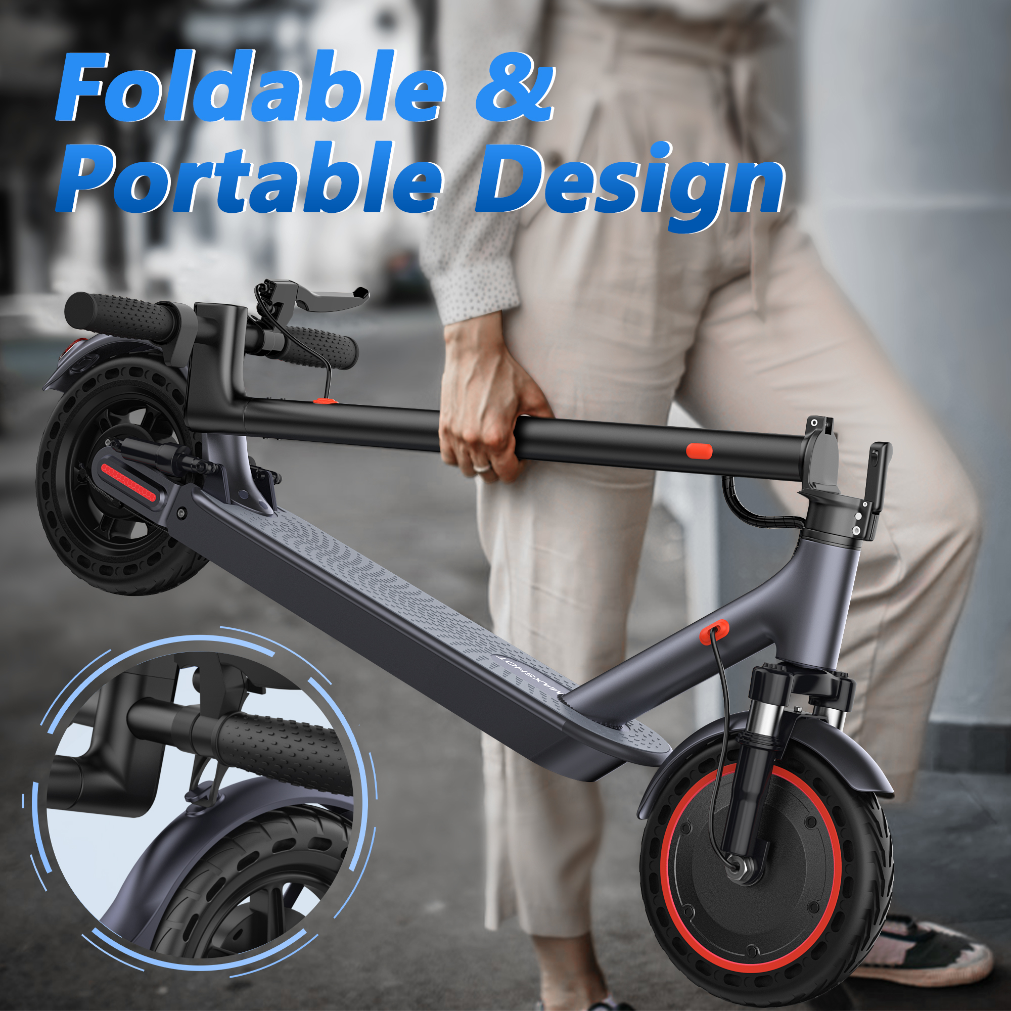 Maxshot V1SPRO Electric Scooter 350W Dual Suspension Turn Signals Foldable-US