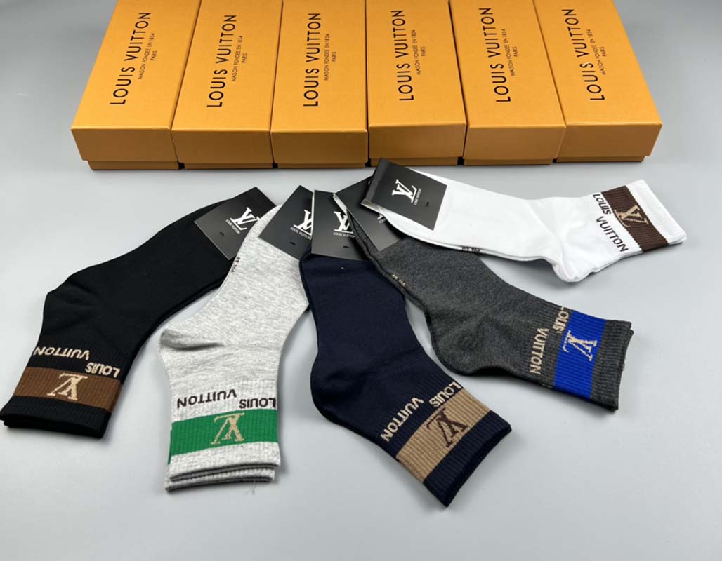 Set of 5 Pairs of Cotton Breathable Crew Socks WZ-924000250
