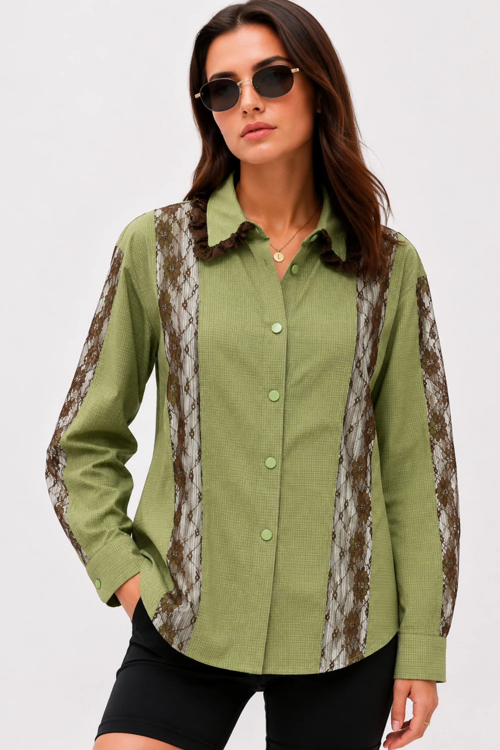 Vintage Sage Lace Shirt
