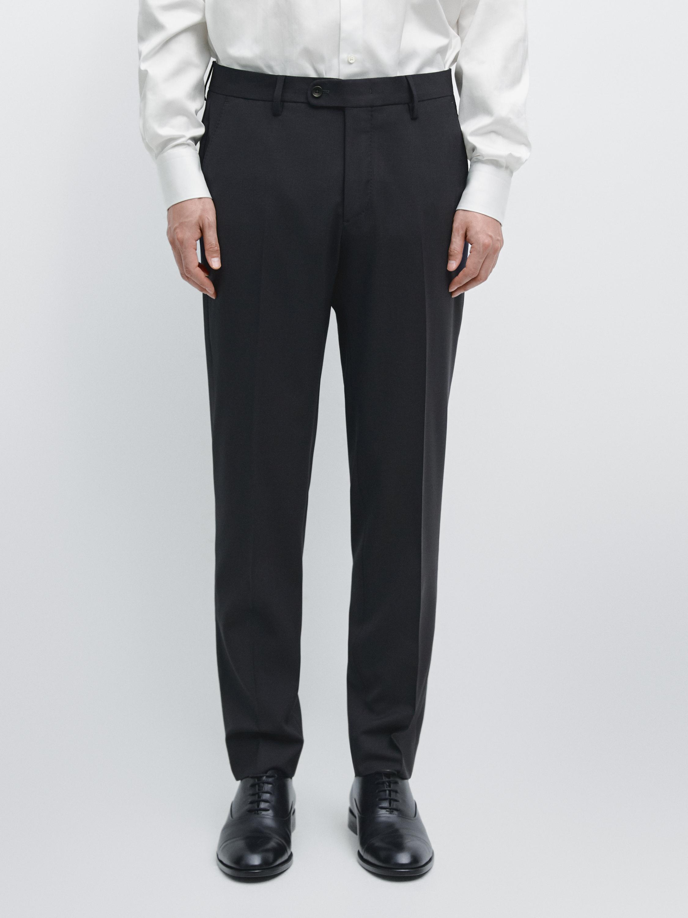 Pantalón traje mezcla lana fría