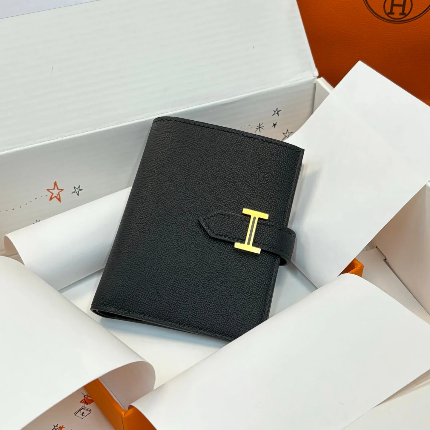 [Hermes] Hard to find☆Short folding wallet Rare arrival☆Black