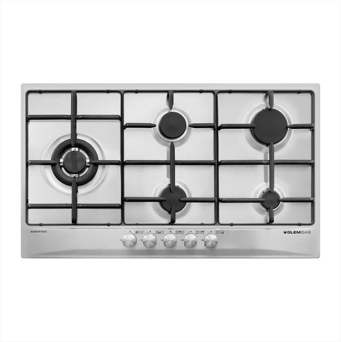 GLEM GAS - Piano cottura a gas GT95TIX- 86cm-Acciaio Satinato