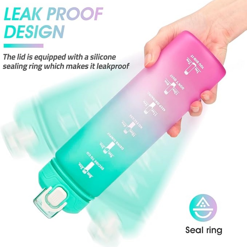 THERMOCLOUD Motivational Water Bottle with Time Marker