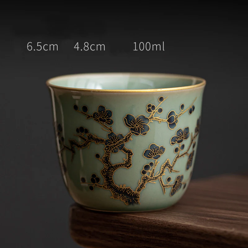 Butterfly Flower Lotus Koi Fish Plum Blossom Ceramic Teacup Kung Fu Tea Cup 100ml