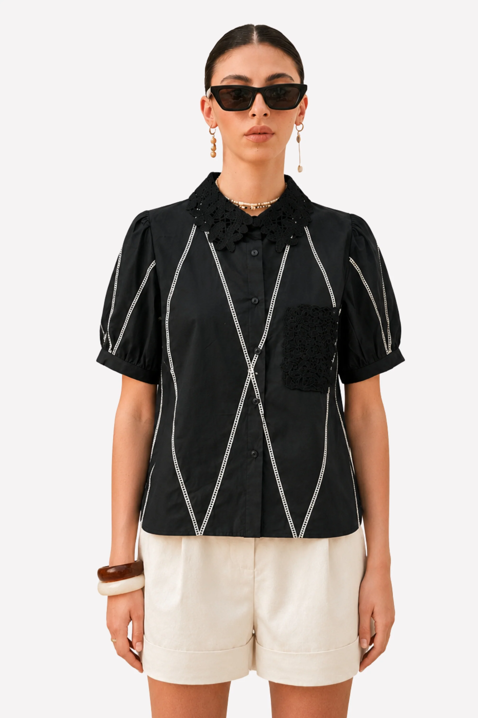 Black Swan Crochet Shirt