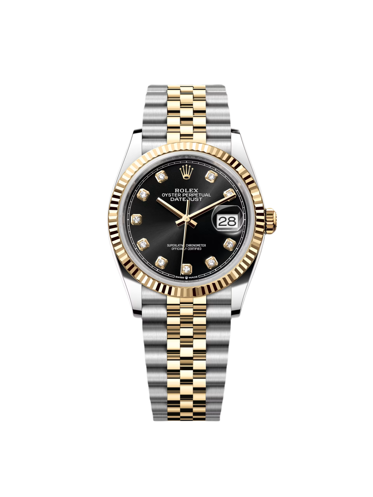 Rolex  Datejust 36mm 126233 Custom Black Dial Jubilee Bracelet Watch