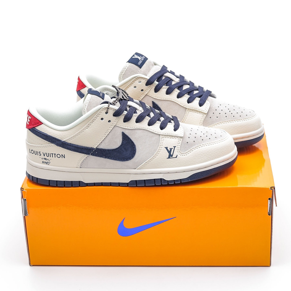 NK SB Dunk Low x Lois Vuton Mini Logo Beige Blue NNL24112205