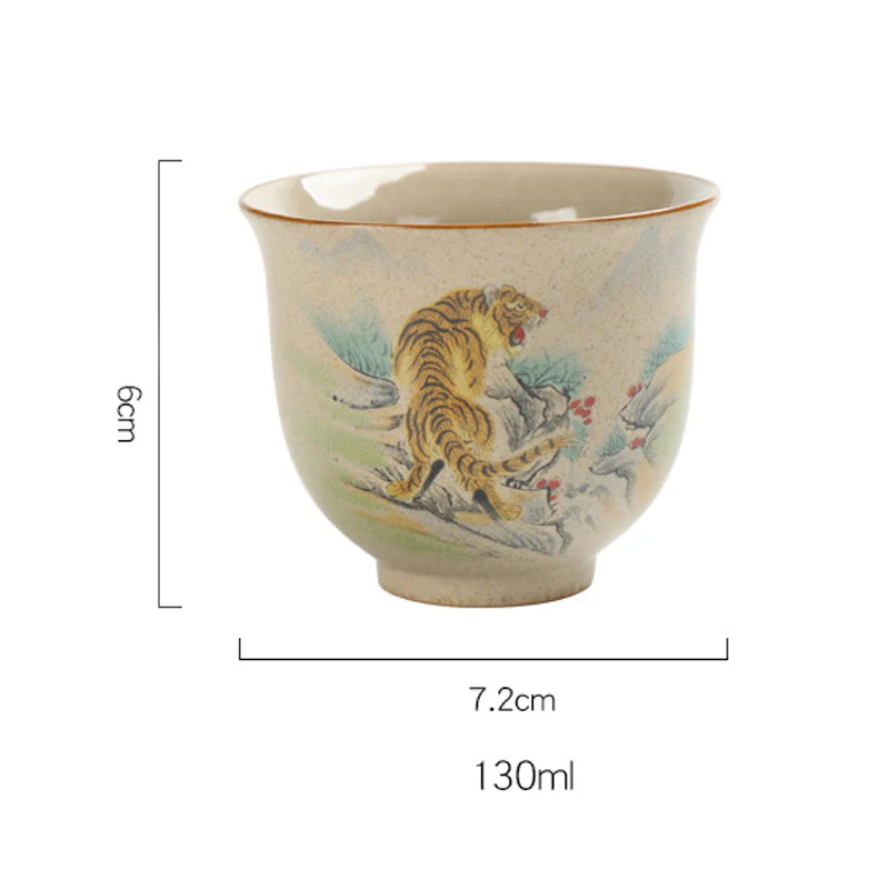 12 Chinese Zodiac Ceramic Teacup Kung Fu Tea Cup 130ml