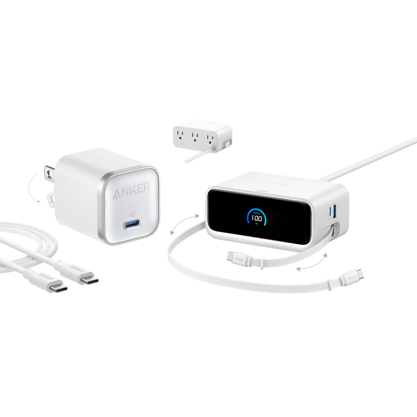 Anker Nano Charging Station (7-in-1, 100W) and Anker Nano Charger (45W) with Cable