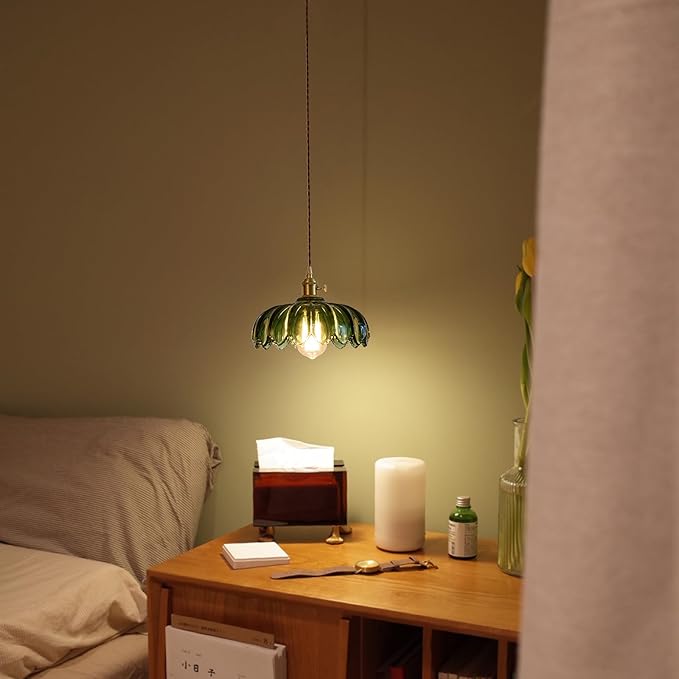 LUMISCAPE Plug in Pendant Light: Glass Hanging Lamp Plug in