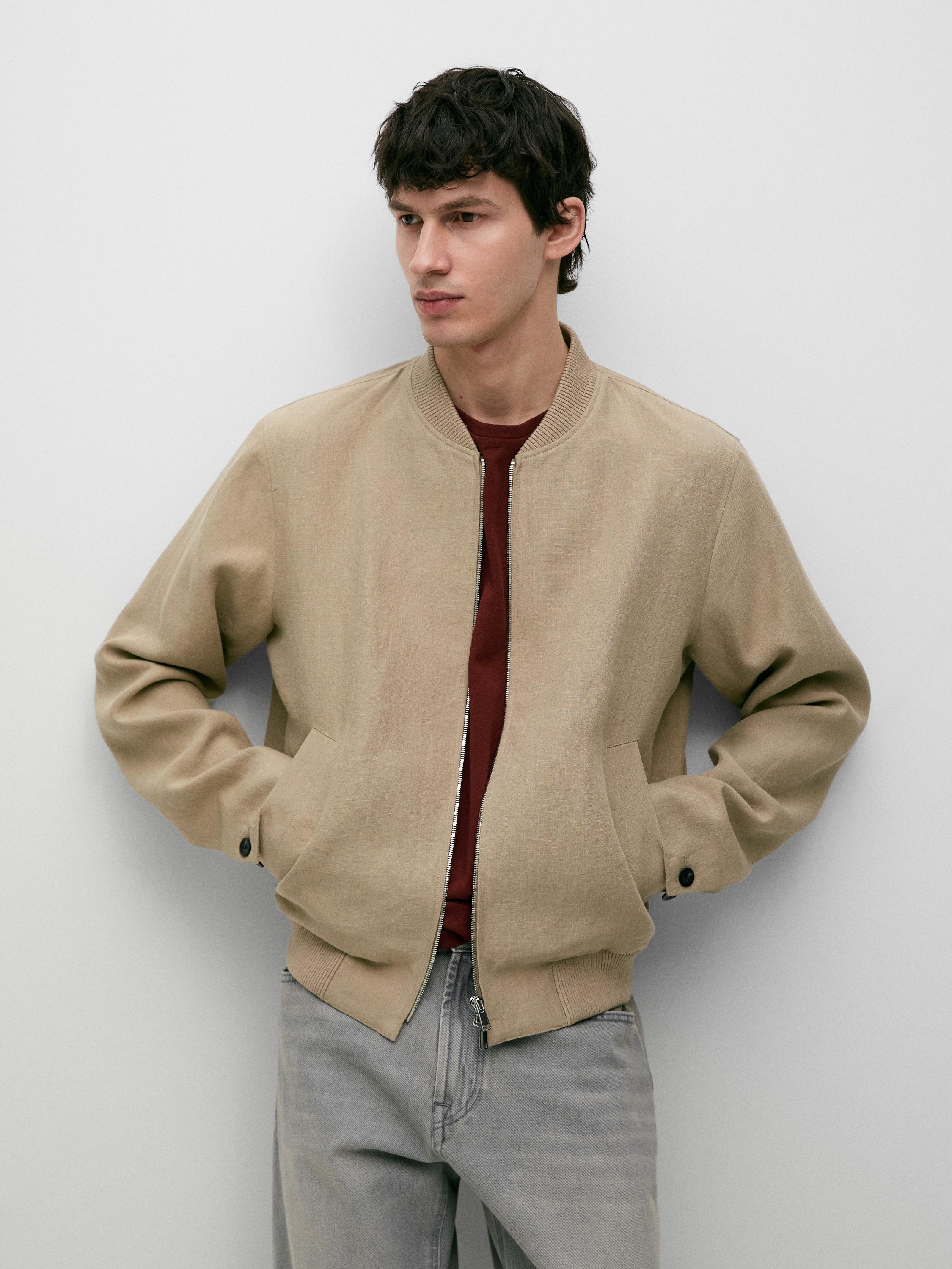 Chaqueta bómber lino