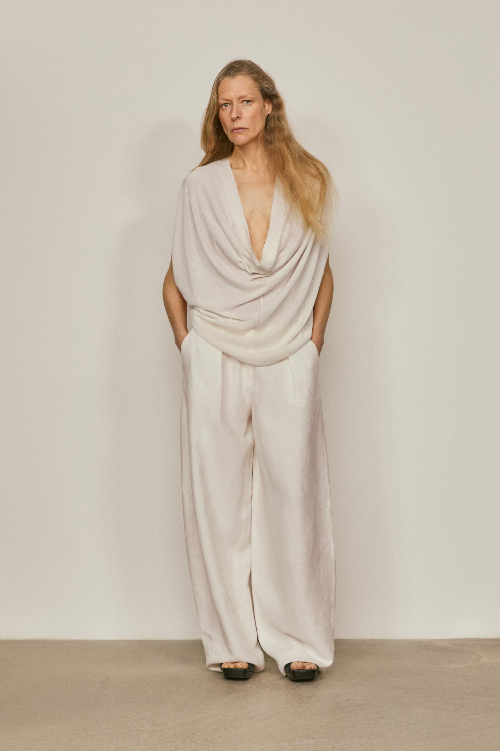 Top escote drapeado con seda - LIMITED EDITION