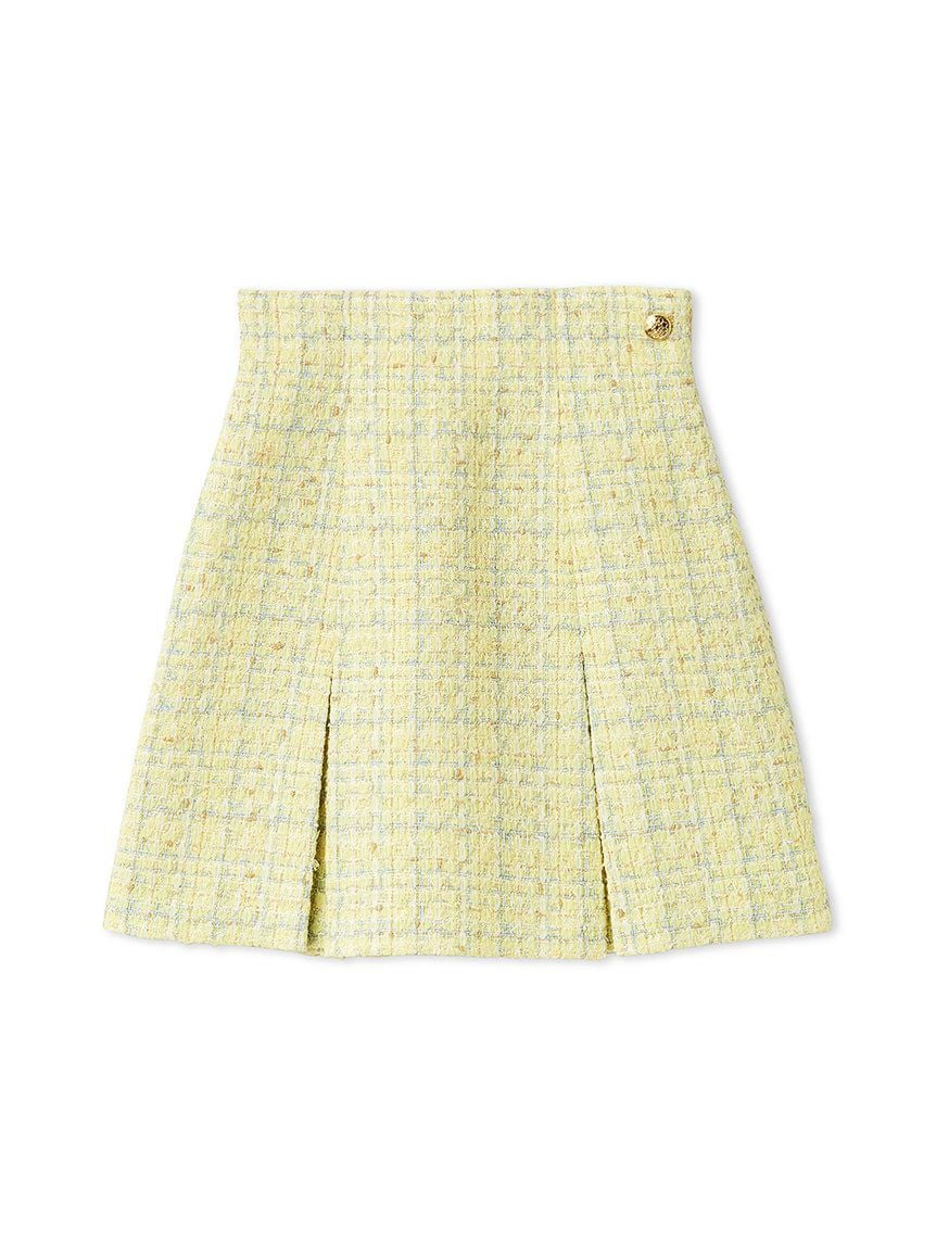 Classic Tweed Pleated Mini Skirt