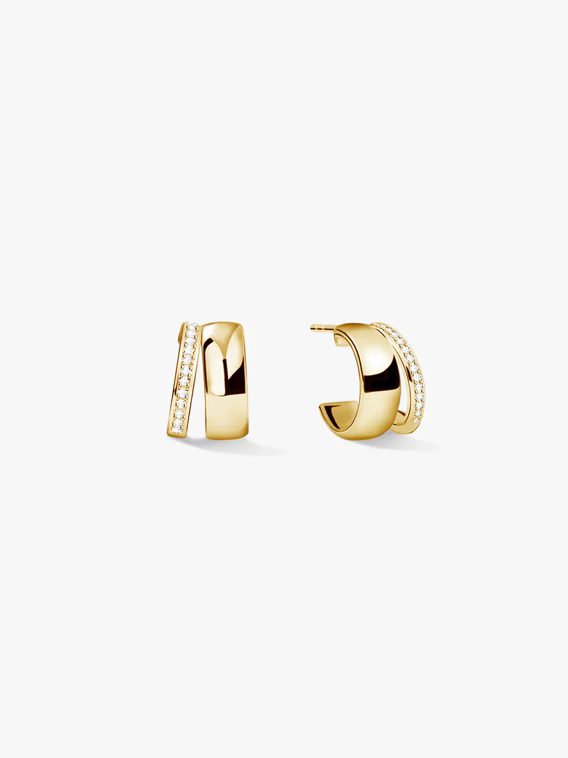 Pave Bold Double Hoops
