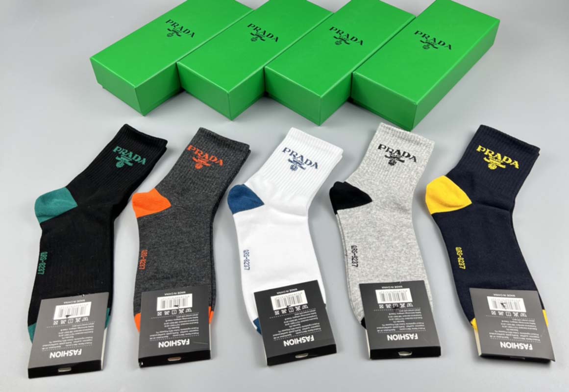 Set of 5 Pairs of Cotton Breathable Crew Socks WZ-924000263