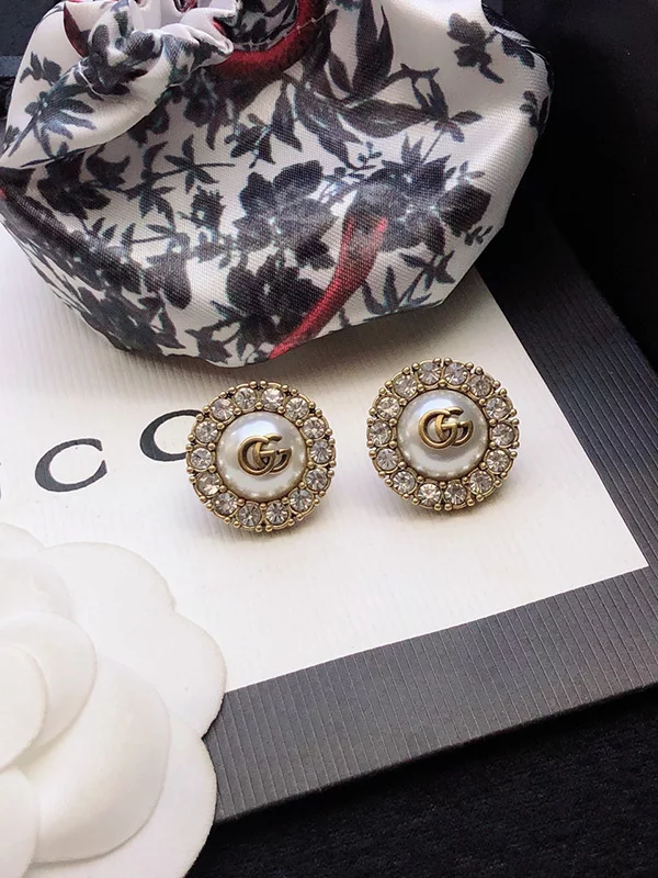 Fashion Stone-set pearls earrings ED-931259