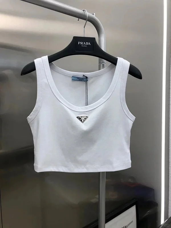 2Color Triangle Label Crew Neck Peplum Vest BX-93404