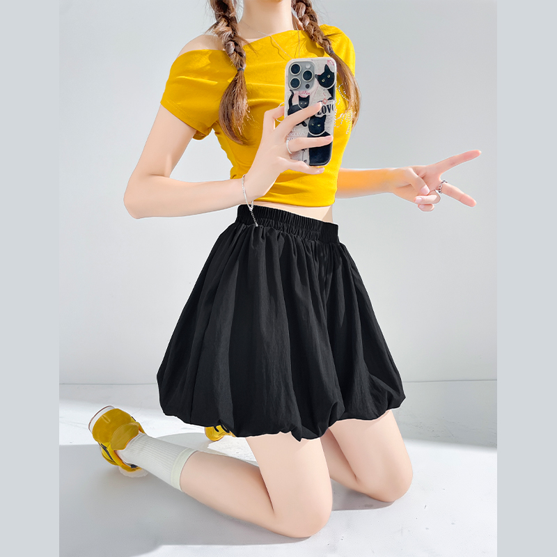 Summer white shorts elastic pants for women
