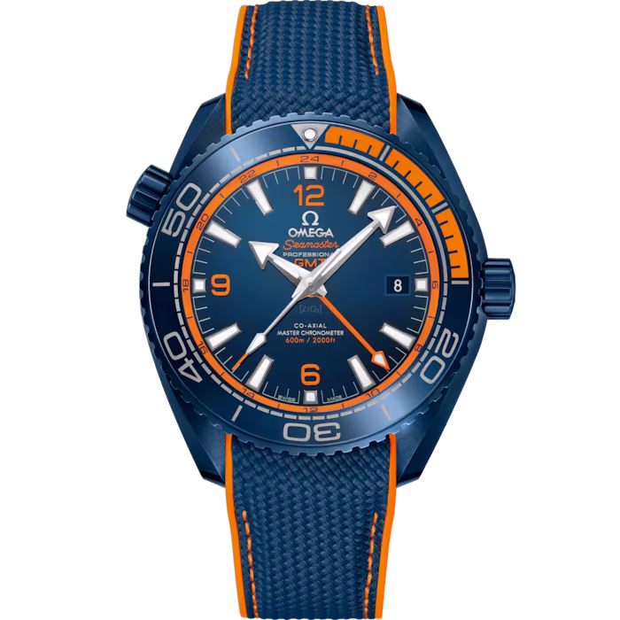 Omega Seamaster Planet Ocean 600M 45.5 mm, blue ceramic on rubber strap