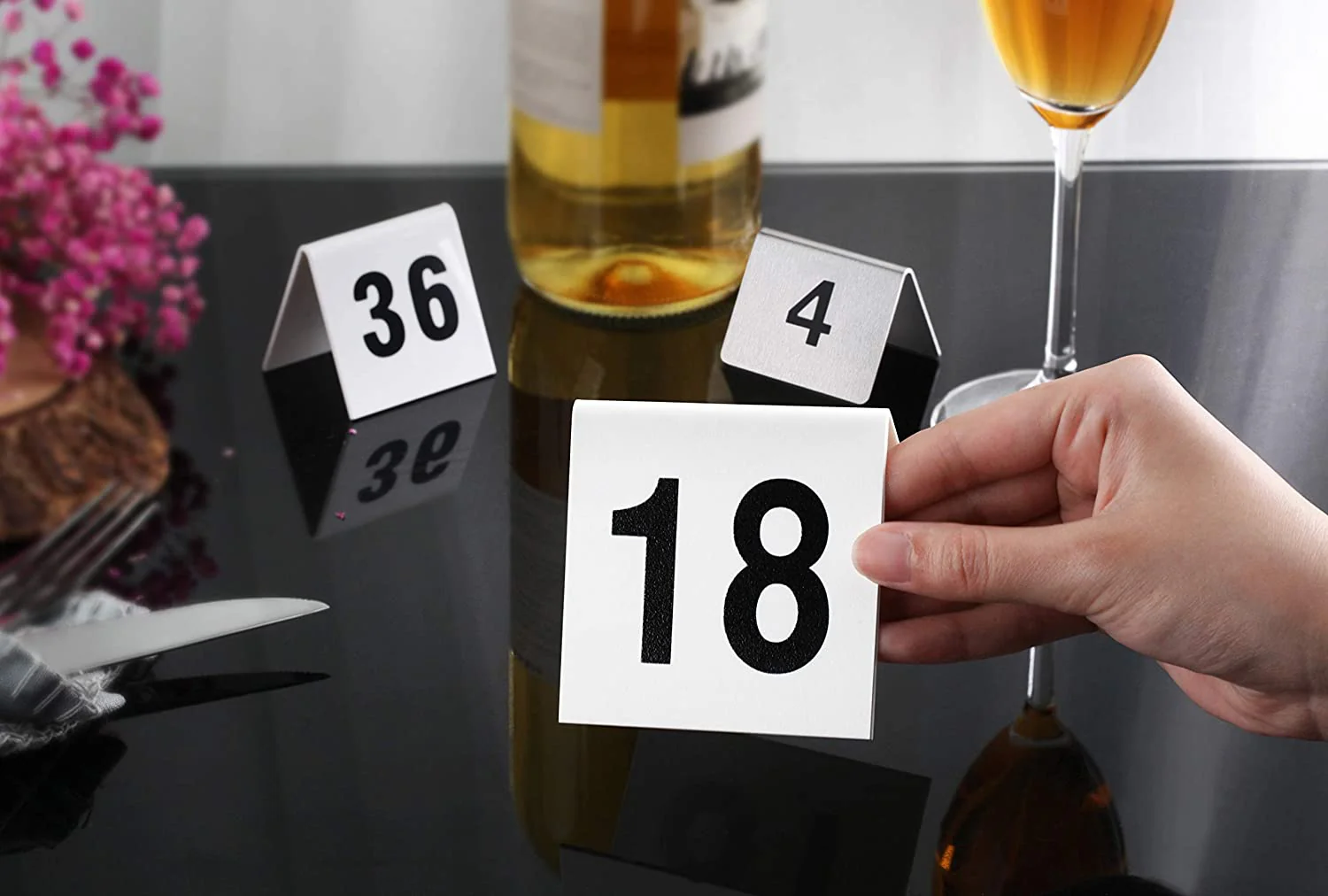 Double Side Plastic Table Number Tent, 1-100, 3