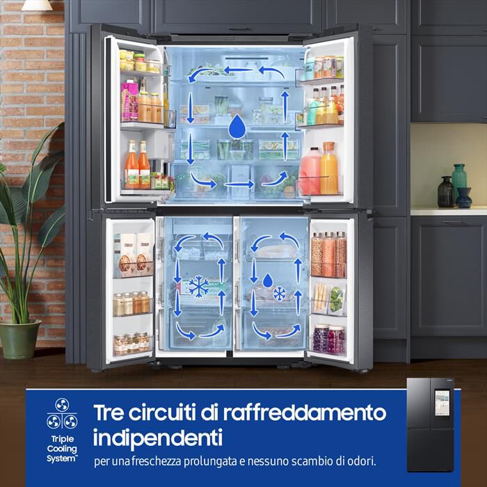 SAMSUNG - Frigorifero 4 porte RF65DG9H0EB1EF Classe E 637 lt-Antracite