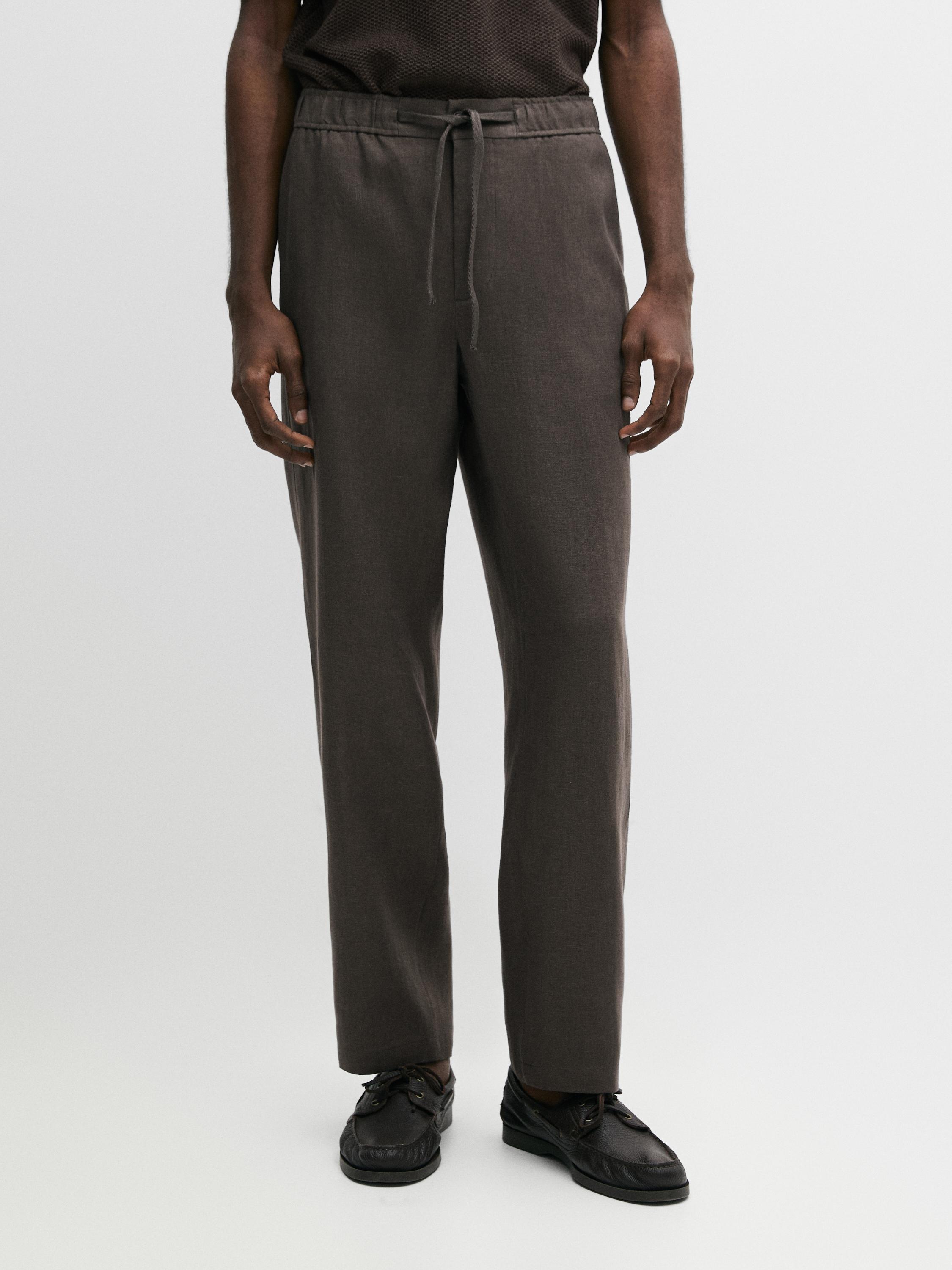 Pantalón jogger fit lino