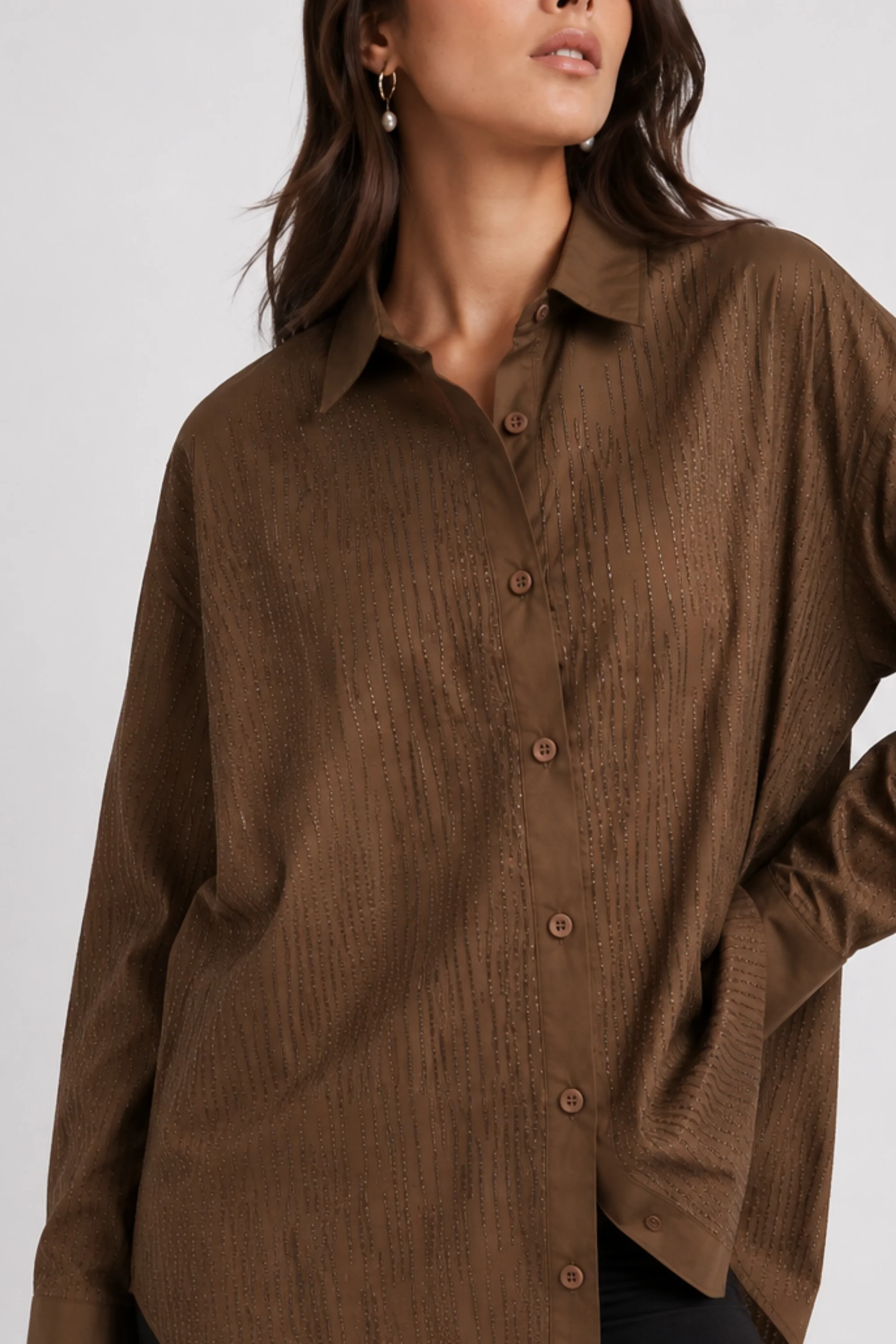 Mocha Luxe Rhinestone Shirt