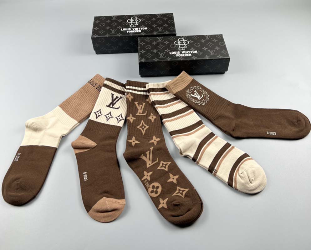 Set of 5 Pairs of Cotton Breathable Crew Socks WZ-924000248