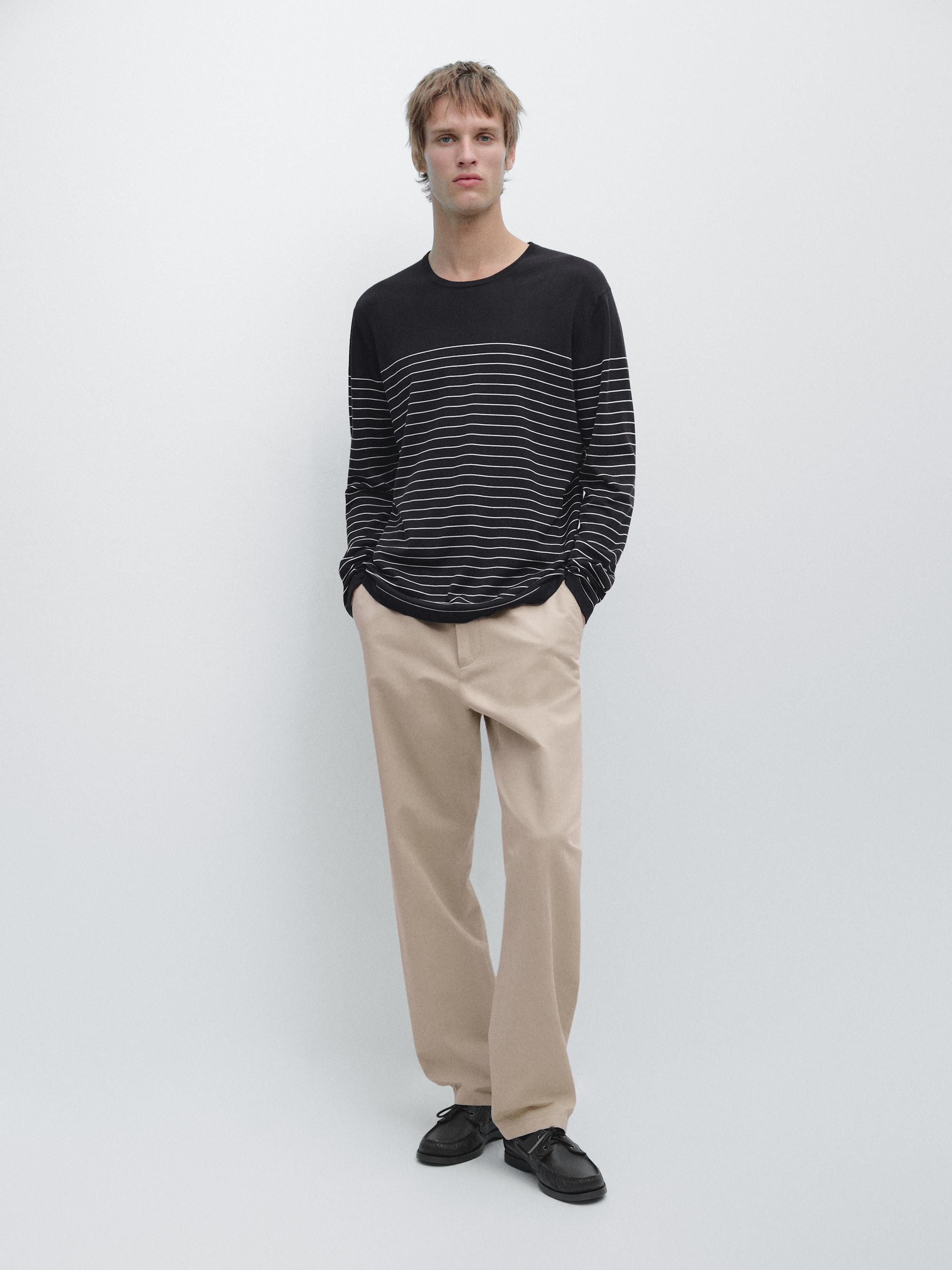Pantalón jogger fit algodón lino