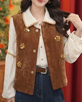 Spring flowers fitting retro elegant coat for women